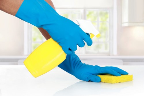 Communal entrance cleaning in an Acton apartment building