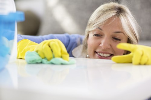 Local rug cleaning process with inspection and drying